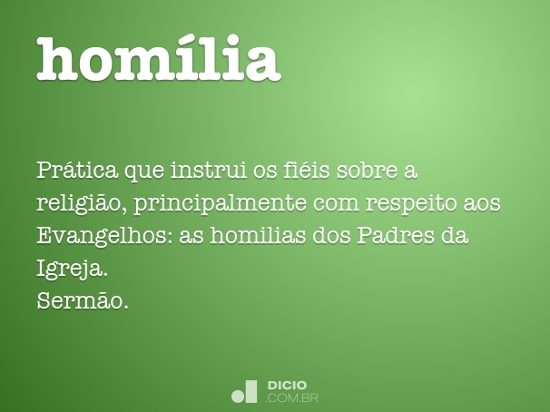 O que significado  palavra homilia